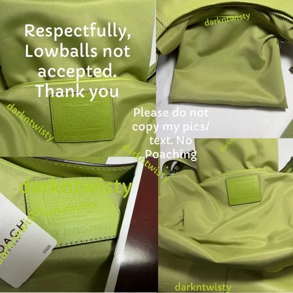 Coach SoHo Green Leather Hobo, loose tags Green pic frame key fob NEW - Picture 4 of 16